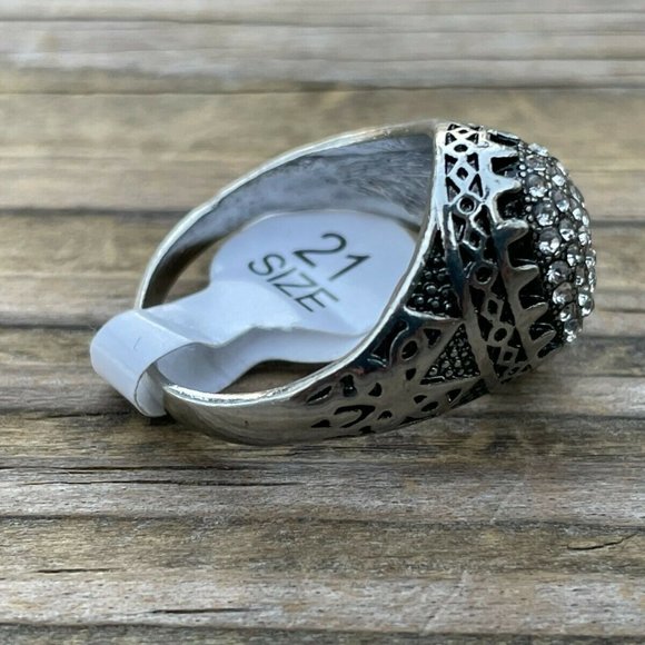 Fashion Ring Crystals Accent Unisex Fashion Turkish Style Jewelry Rings Size 11 - Picture 4 of 12